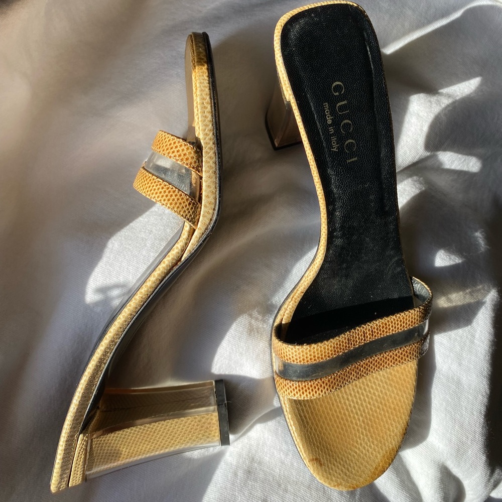 Vintage gucci sandals with lucite heel 8.5 SOLD